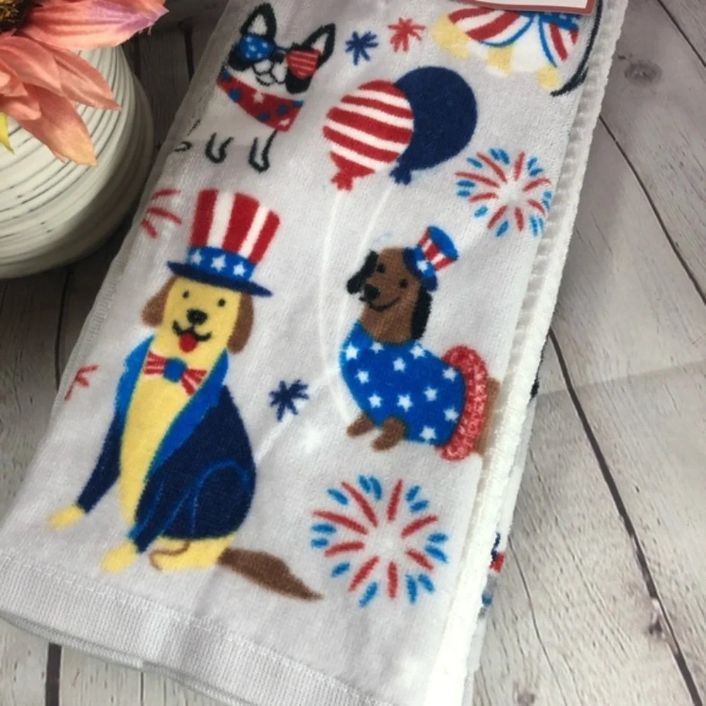 Red white and blue Kitchen Towels dachshund July 4th summer - Picture 2 of 5